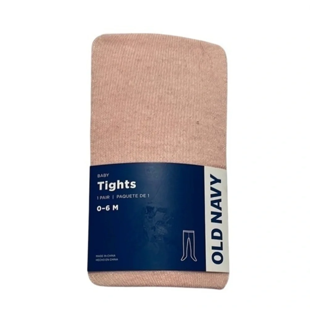 New Old Navy Infant Girls knit tights Size 0-6 Months Ballet Pink NWT